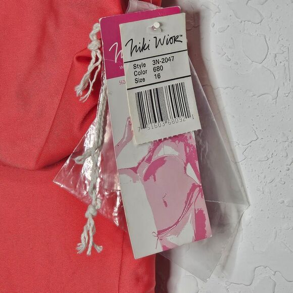 Niki Wior‎ Red One Piece Halter Pinup Style Bathing Swim Suit Size 16 NEW - Picture 3 of 4